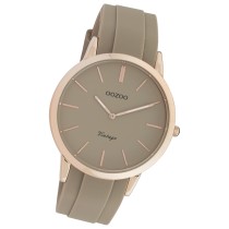 Oozoo Damen Armbanduhr Vintage Series Analog Silikon taupe grau UOC20170