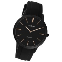 Oozoo Damen Armbanduhr Vintage Series Analog Silikon schwarz UOC20174