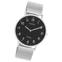 Oozoo Unisex Armbanduhr Vintage Series Analog Metall silber UOC20341