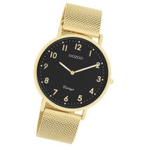 Oozoo Unisex Armbanduhr Vintage Series Analog Metall gold UOC20344