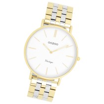 Oozoo Damen Armbanduhr OOZOO Vintage Analog Metallband silber gold UOC20402