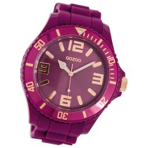 Oozoo Unisex Armbanduhr Vintage Series Analog Silikon aubergine lila UOC5025A