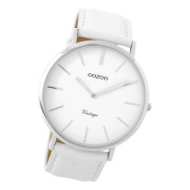 Oozoo Damen Armbanduhr Ultra Slim C9310 Analog Leder weiß UOC9310