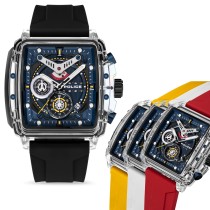 Police Herrenuhr Silikon Armband verschiedenfarbig Armbanduhr UPOO00524X2S