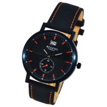 Regent Herren Armbanduhr Analog Lederarmband schwarz orange UR1111574