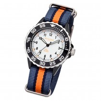Regent Kinder Armbanduhr Analog F-1206 Quarz-Uhr Textil blau orange URBA385