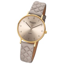 Regent Damenuhr Edelstahl-Armbanduhr Analog Lederarmband URBA855