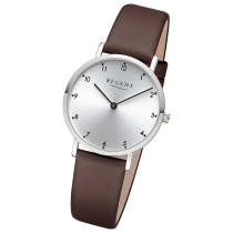 Regent Damenuhr Edelstahl-Armbanduhr Analog Lederarmband URBA861