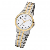 Regent Damen-Armbanduhr 32-F-1006 Edelstahl-Armband silber gold URF1006
