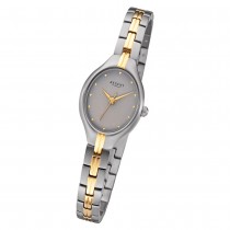 Regent Damen Armbanduhr Analog F-1164 Quarz-Uhr Titan grau gold URF1164