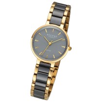 Regent Damen Armbanduhr Analog Keramikarmband gold schwarz URF1465