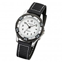 Regent Kinder-Armbanduhr F-318 Quarz-Uhr Textil-Stoff-Armband schwarz URF318