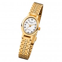 Regent Damen-Armbanduhr F-394 Quarz-Uhr Mini Stahl-Armband gold URF394