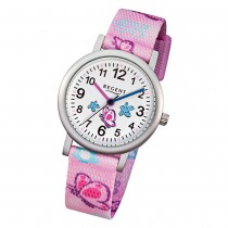 Regent Kinder-Armbanduhr - Schmetterling - Quarz Textil rosa Mädchen Uhr URF491