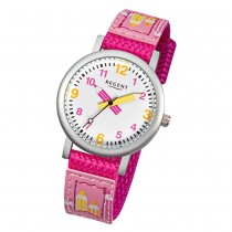 Regent Kinder Aluminium Armbanduhr Stifte Quarz Textil pink Mädchen Uhr URF730