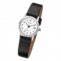 Regent Damen-Armbanduhr - Lederarmband - Quarz Leder schwarz URF827