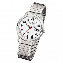Regent Herren-Armbanduhr F-897 Quarz-Uhr Stahl-Armband silber URF897