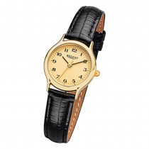 Regent Damen-Armbanduhr F-970 Quarz-Uhr Mini Leder-Armband schwarz URF970