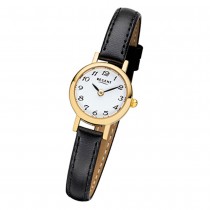 Regent Damen-Armbanduhr F-980 Quarz-Uhr Mini Leder-Armband schwarz URF980