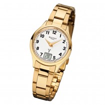 Regent Damen-Armbanduhr 32-FR-195 Funkuhr Edelstahl-Armband gold URFR195