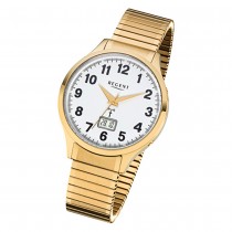 Regent Herren-Armbanduhr 32-FR-209 Funkuhr Edelstahl-Armband gold URFR209