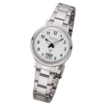 Regent Damen Funkuhr Analog-Digital FR-260 Funk-Uhr Metall silber URFR260