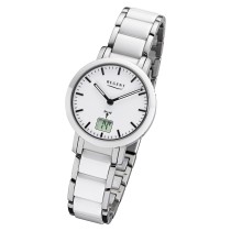Regent Funkuhr Analog Digital FR-264 Funk-Uhr Metall weiß silber URFR264