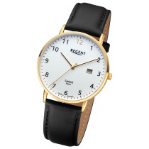 Regent Herren Armbanduhr Analog Lederarmband schwarz URGM2303