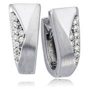 Balia Creolen für Damen glänzend Zirkonia aus 925er Silber BAO0044SW