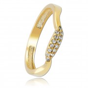 Balia Damen Ring Welle aus 333 Gelbgold mit Zirkonia Gr.54 BGR016G54