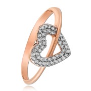 Balia Damen Ring aus 333 Rosegold Herz mit Zirkonia Gr.60 BGR019R60