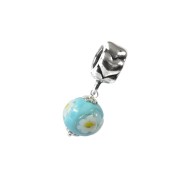 Carlo Biagi Dangle Bead Gänseblume blau European Beads BDMGD02