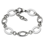 Amello Armband Keramik Kegel weiß Damen Edelstahlschmuck ESAX15W