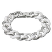 Amello Armband Keramik Panzer weiß Damen Edelstahlschmuck ESAX18W0