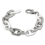 Amello Armband Keramik grobe Glieder weiß Damen Edelstahlschmuck ESAX19W1