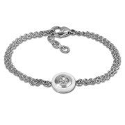 Amello Armband Keramik Rund weiß Zirkonia Damen Edelstahlschmuck ESAX31W8