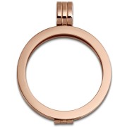 Amello Coins Fassung 30mm Kettenanhänger rosegold Edelstahlschmuck ESC001E