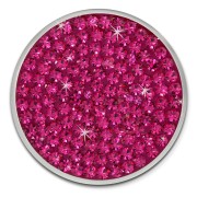 Amello Stahl Coin Zirkonia fuchsia für Coinsfassung Edelstahlschmuck ESC301P