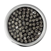 Amello Edelstahl Coin Zirkonia grau 25mm für Coinsfassung Schmuck ESC350K