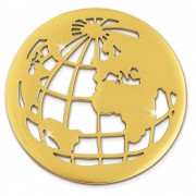 Amello Edelstahl Coin Weltkugel gold für Coinsfassung Stahlschmuck ESC517Y