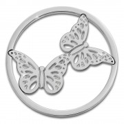 Amello Edelstahl Coin Schmetterlinge für Coinsfassung Stahlschmuck ESC522J