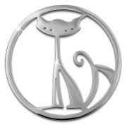 Amello Edelstahl Coin Katze silber für Coinsfassung Edelstahlschmuck ESC531J