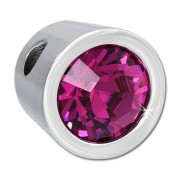 Amello Kettenanhänger Edelstahl Zirkonias Zirkonia fuchsia ESHS01P