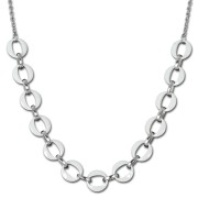 Amello Halskette Keramik Ringe weiß Damen Edelstahlschmuck ESKX02W