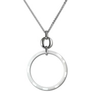 Amello Halskette Keramik Circle weiß Damen Edelstahlschmuck ESKX14W