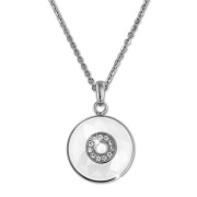 Amello Halskette Keramik Zirkonia Rund weiß Damen Edelstahlschmuck ESKX29W