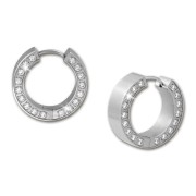 Amello Creole Edelstahl Zirkonia weiß Damen Stainless Steel Ohrring ESOS12W