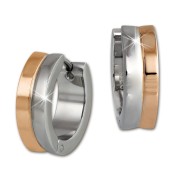 Amello Creole 16mm rose/glanz Edelstahl Ohrring Stainless Steel ESOS97T