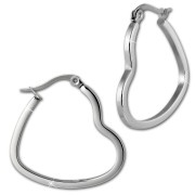 Amello Ohrhänger Herz-Kreole 4cm Edelstahl Damen Ohrring ESOS99K