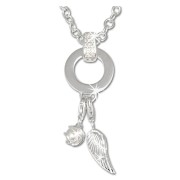 SilberDream Ketten Set Flügel 925 Silber Kette + Charm Anhänger FCA314